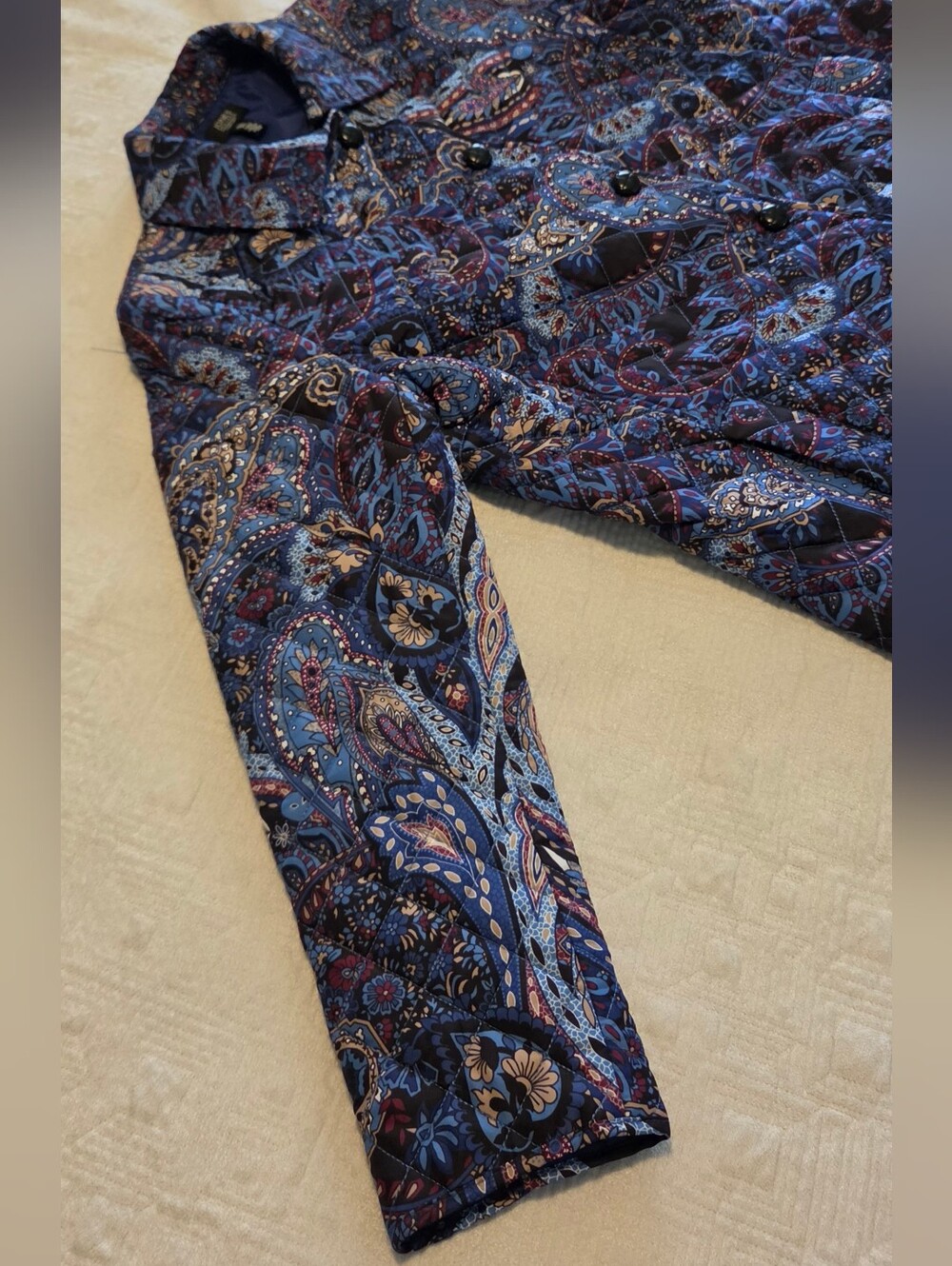 Jones New York Signature Quilted Paisley Jacket, Size Large - Picture 2 of 10